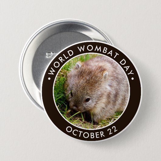 Badge Rond 7,6 Cm World Wombat Day, mignon bébé wombat (Devant & derrière)
