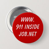 Badge Rond 7,6 Cm www.911 InsideJob.net (Devant & derrière)