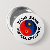 Badge Rond 7,6 Cm Yang Gang Maire du NYC (Devant & derrière)