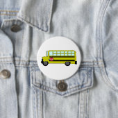 Badge Rond 7,6 Cm Yellow School Bus with Stop Sign (En situation)