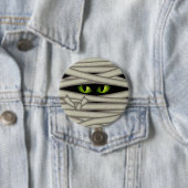 Badge Rond 7,6 Cm Yeux de maman Halloween Green ID685 (En situation)