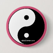 BADGE ROND 7,6 CM YIN YANG PIN - C'EST PERSONNALISABLE, AUSSI ! (Devant)