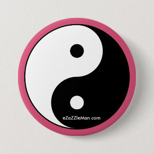 BADGE ROND 7,6 CM YIN YANG PIN - C'EST PERSONNALISABLE, AUSSI !