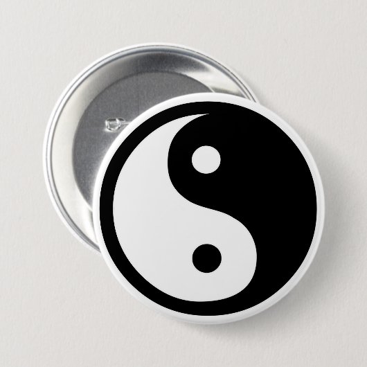 Badge Rond 7,6 Cm Ying Yang (Devant & derrière)