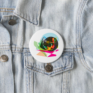 Badge Rond 7,6 Cm Yoga Abstrait coloré Pose Fitness et bien-être