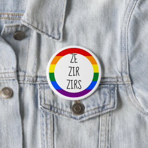 Badge Rond 7,6 Cm Ze Zir Zirs Pronoun