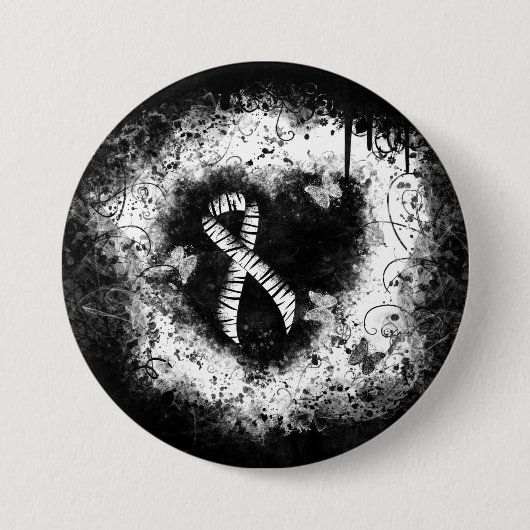 Badge Rond 7,6 Cm Zebra Print Ribbon Grunge Heart (Devant)