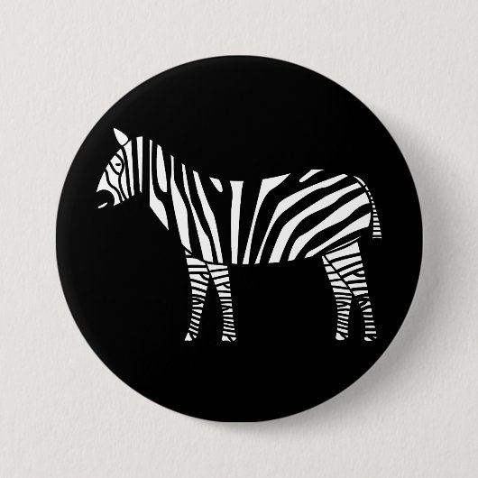 Badge Rond 7,6 Cm Zèbre (Devant)