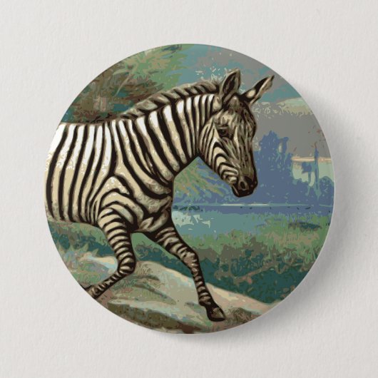 Badge Rond 7,6 Cm Zèbre (Devant)
