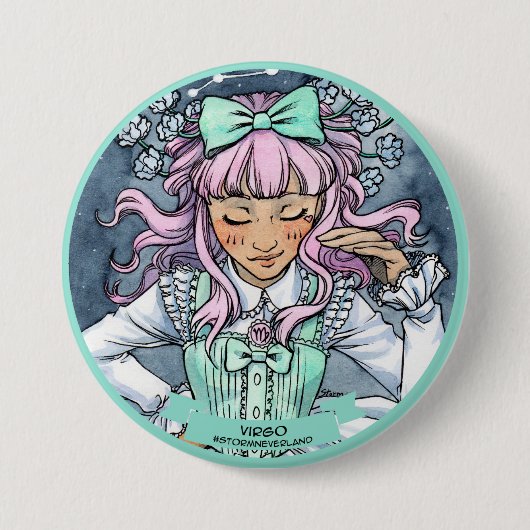 Badge Rond 7,6 Cm Zodiaque de Lolita : Vierge (Devant)