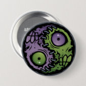 Badge Rond 7,6 Cm Zombi Yin-Yang (Devant & derrière)