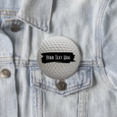 Badge Rond 7,6 Cm Zone de texte Golf Ball Sport (En situation)