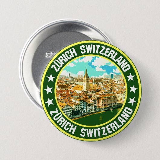 Badge Rond 7,6 Cm Zurich (Devant & derrière)