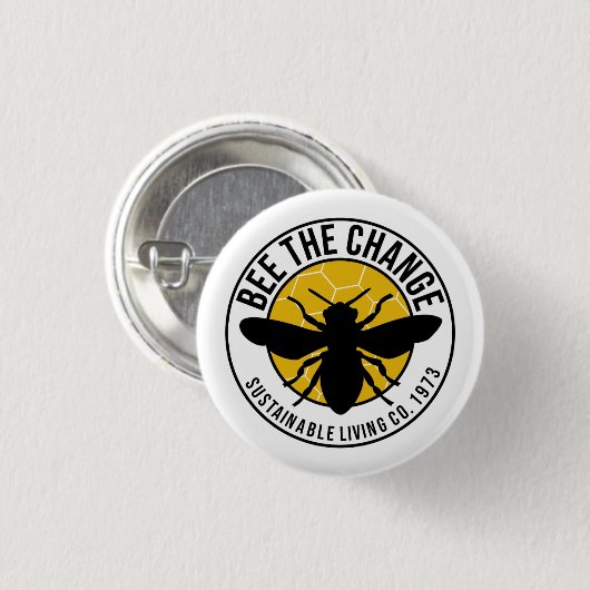 badge rond 'Bee The Change' de 3 cm (Devant & derrière)