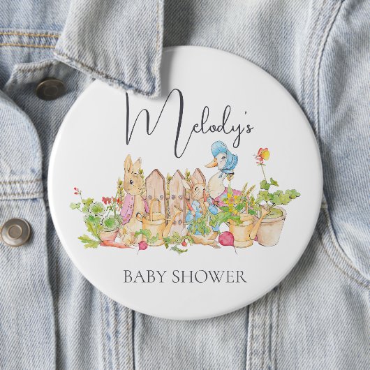 Badge rond classique Peter Rabbit (En situation)