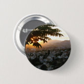Badge rond de la photographie du coucher du soleil (Devant & derrière)