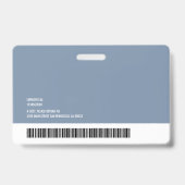 Badge Rond Logo Infirmière Photo Nom Code-barres Horizon (Arrière)