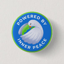 Badge rond Peace Dove Powered by Inner Peace