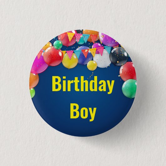 Badge rond pour la fête d'anniversaire des enfants (Devant)
