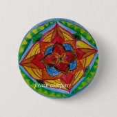 Badge ronde Mandala Compas de Paix (Devant)