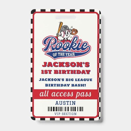 Badge Rookie De L'Année Baseball Anniversaire (Avant)