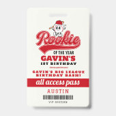 Badge Rookie De L'Année Baseball Anniversaire Fête Faveu (Avant)