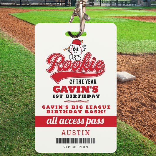Badge Rookie De L'Année Baseball Anniversaire Fête Faveu