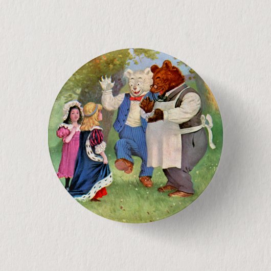 Badge Roosevelt Ours Avec Les Princesses De Conte De Fée (Devant)