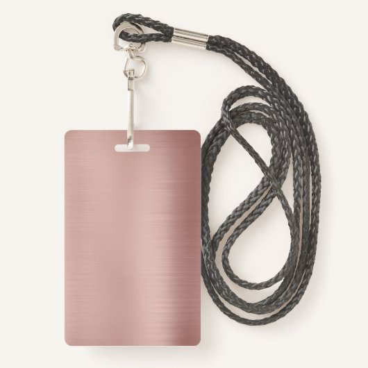 Badge Rose blanc Modèle Gold Image photo texte personnal (Devant avec lanière)