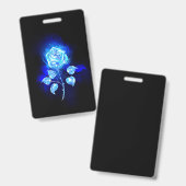 Badge Rose bleue brûlante (Avant & arrière)