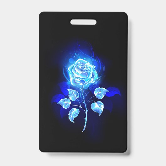 Badge Rose bleue brûlante (Avant)