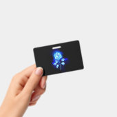 Badge Rose bleue en feu (Manuel / portable)