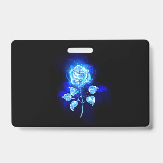 Badge Rose bleue en feu (Avant)