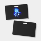 Badge Rose bleue en feu (Avant & arrière)