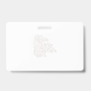 Badge Rose Brume, Acajou Éclatant, Dessin Décoratif