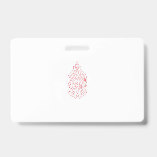 Badge Rose Brume, Acajou Éclatant, Dessin Décoratif