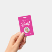 Badge Rose chaud vif | Photo et script tendance (Manuel / portable)