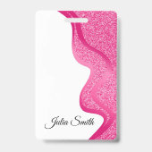 Badge Rose clair moderne avec effet Parties scintillant (Dos)