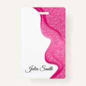 Badge Rose clair moderne avec effet Parties scintillant (Dos)