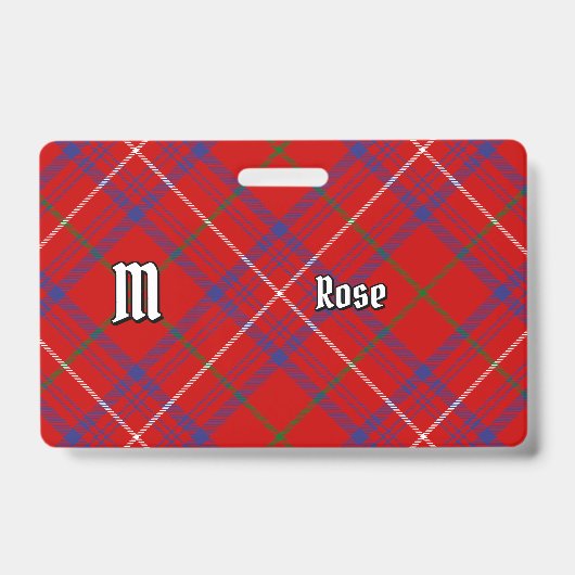 Badge Rose de clan Tartan (Face)