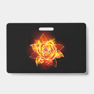 Badge Rose de feu en fleurs