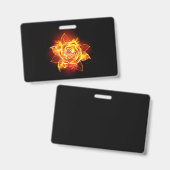 Badge Rose de feu en fleurs (Avant & arrière)