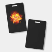 Badge Rose de feu en fleurs (Avant & arrière)