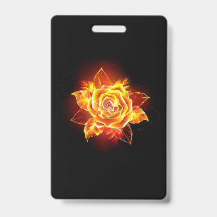 Badge Rose de feu en fleurs