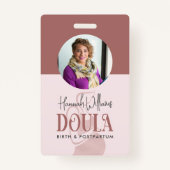 Badge Rose et or Rose photo Doula (Devant)