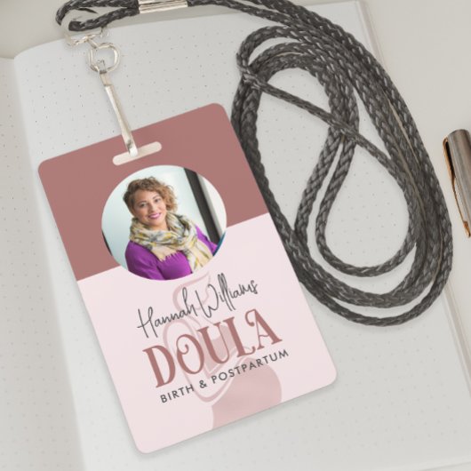 Badge Rose et or Rose photo Doula
