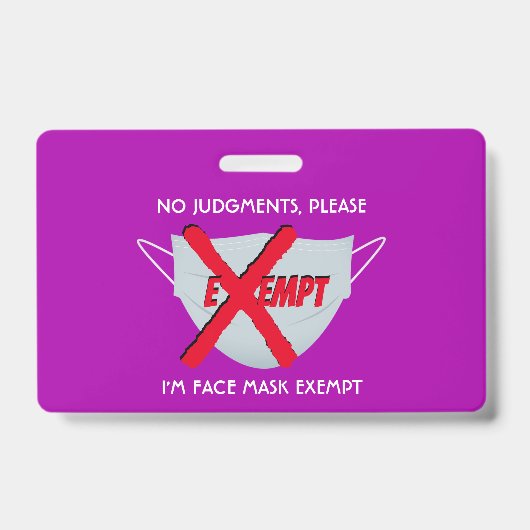 Badge Rose | EXEMPTION DU MASQUE FACIAL (Avant)