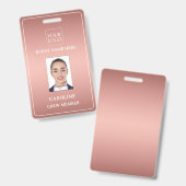 Badge Rose Gold Ajouter Logo Evénement Conférence Concer (Avant & arrière)