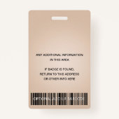 BADGE ROSE GOLD BLUSH ROSE MARBRE VIP ÉVÉNEMENT ACCÈS PA (Dos)