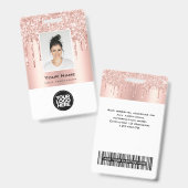 Badge Rose Gold des disques de Parties scintillant des e (Avant & arrière)